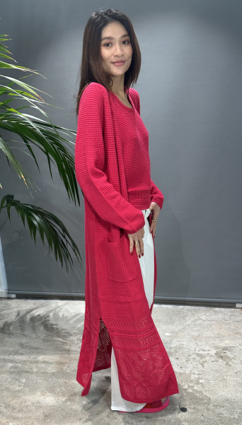Pomek Gilet Long Häkelmantel Love Potion