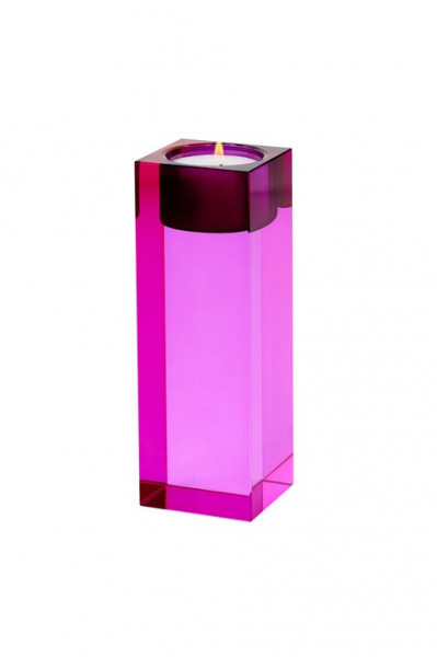 Kristallglas Teelicht Pink 14cm