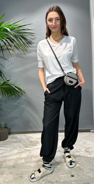 V-Neck T-Shirt with 3/4 Sleeve