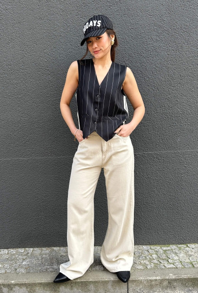 Gilet Pinstripe black