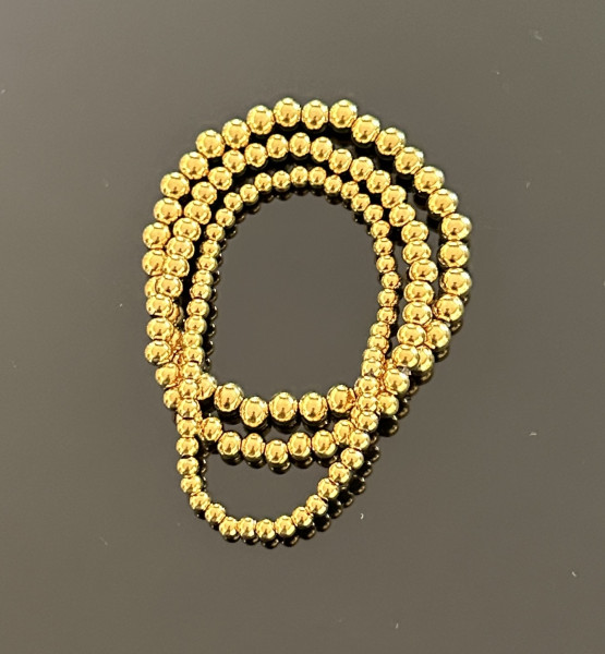 3er Set Kugelarmbänder 18K vergoldet