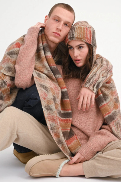 Kashmir Strickmütze Beany multibeige