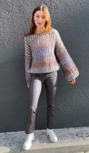 Cashmere Brioche Pullover Multicolour Misty Sea