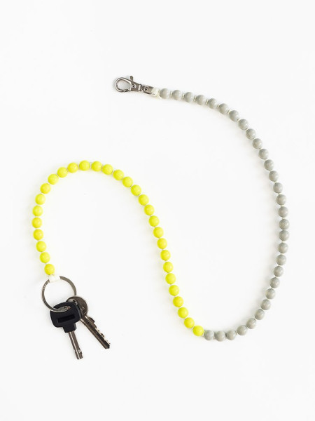 Schlüsselanhänger Lang lightgrey/neonyellow opal