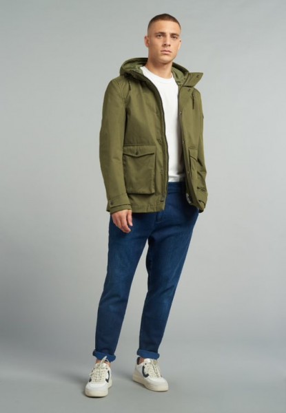 Short Parka Bonded Peached Popelin Loden Green