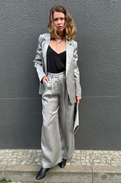Wide Leg Pants Steel