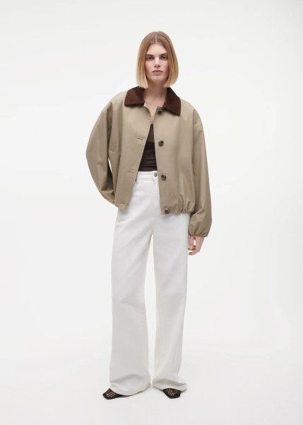 Camila Cotton Bomber Jacket olive