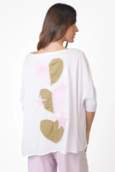 Papu Oversize T-Shirt Mit Rückenapplikationen white