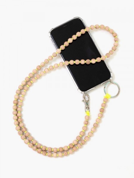 Handykette Natur/Neon Gelb