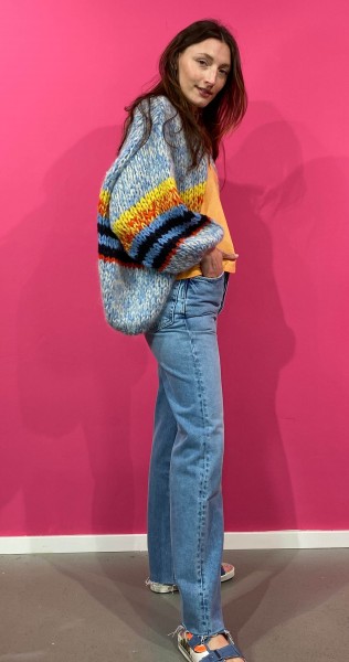 Cardigan Short Speckled Blue