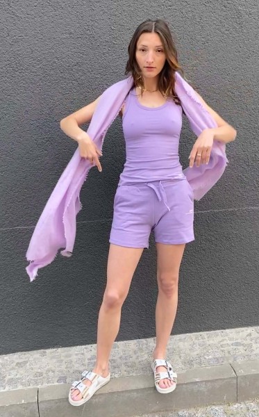 Stretch Jersey Tank Top purple