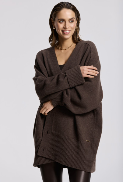 Florence Boyfriend Cardigan Cacao Melange