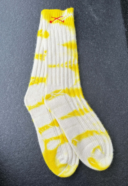 Two Dye 100% Luxury Cashmere Socks bright yellow
