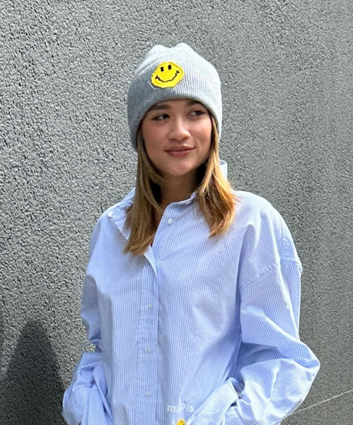 Grey Pixel Beanie