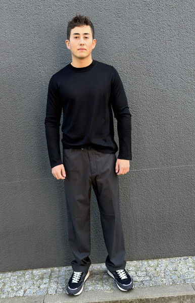 Roundneck Feinstrick Pullover black & Cashmere
