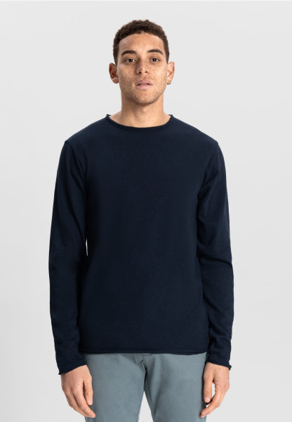 Newman Crew Jersey Long Sleeve Dark Navy