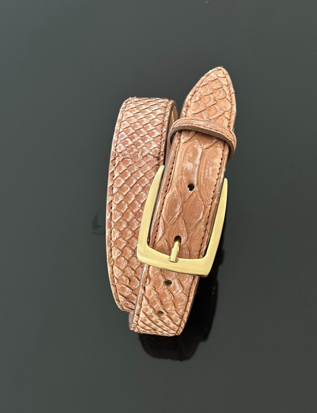 Leather Belt Python braun
