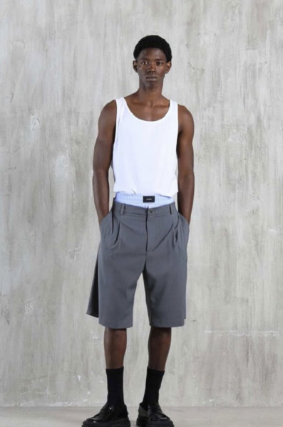 Bermuda Doppia Boxer Pince Grey