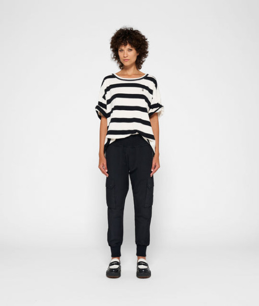 Oversized Tee Stripes white/black