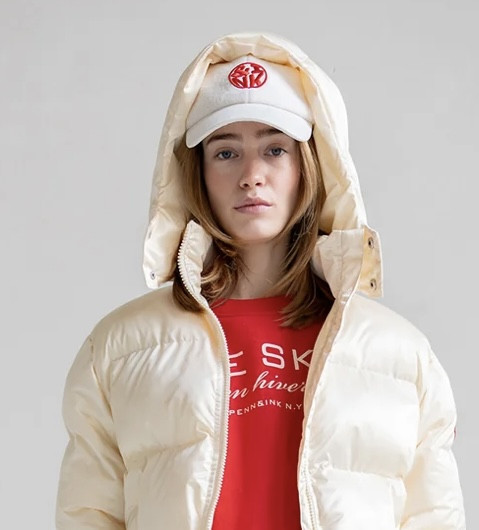 Cap Fake Fur ecru/tomato