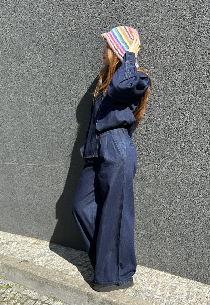 Wide Leg Denim Pants indigo denim