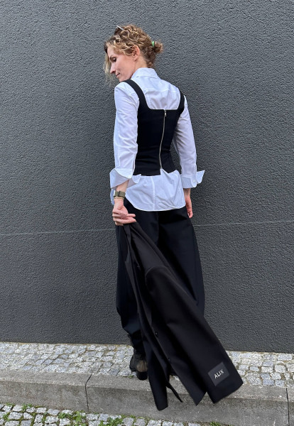 Bustier With Wide Shoulder Straps nero