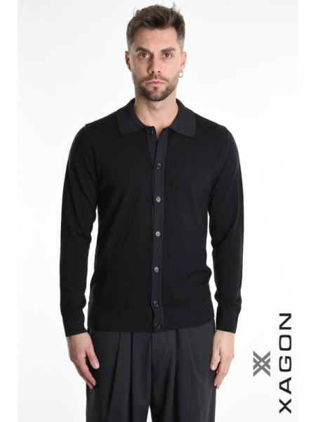 Strickjacke Merino Vintage black