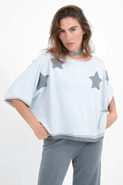 T-Shirt Stern-Patches Rumbia blue ice