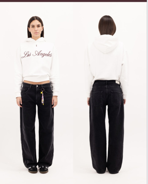 Bea Wide Leg Rise Graphite Black