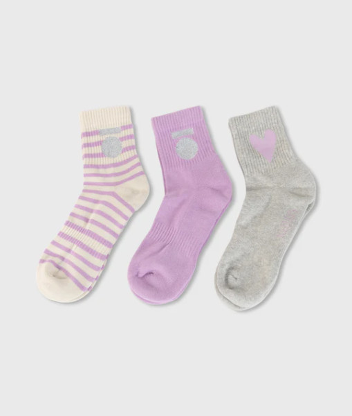 Short Socks 3-Pack violet