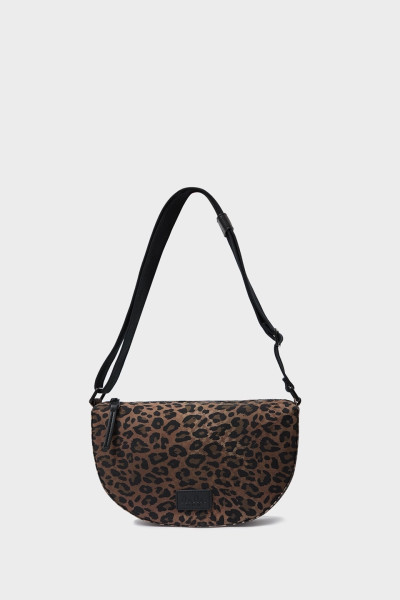 Crossbody Melly printed canvas dark brown leo