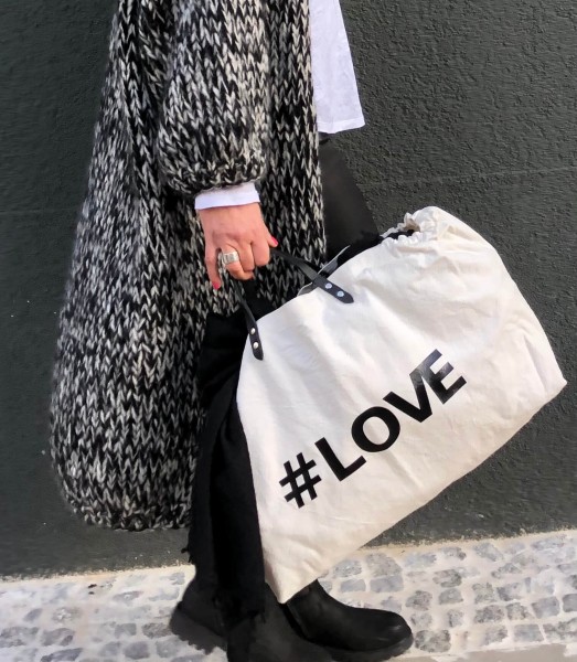 Handbag Elastic #Love Black Bag