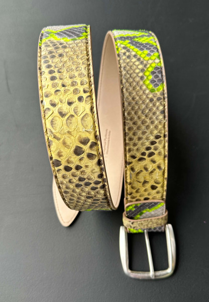 Leather Belt Python gelb/neongelb