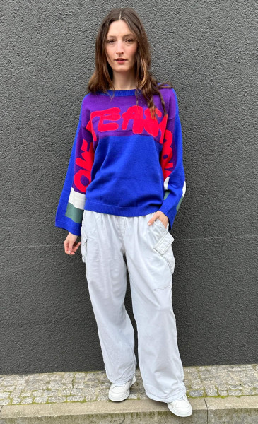 College Graffiti Knit Sweater
