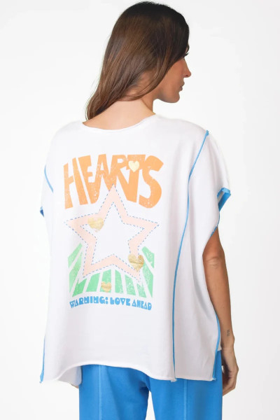 Oversize Kurzarm Sweatshirt Unity white