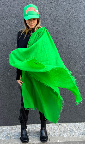 Cashmere Scarf Neon Green