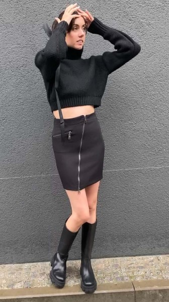 Skirt Techno Stretch Nero