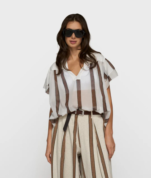 A-Line Top Sripes ecru