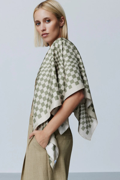 Silk Scarf Illusion 90 Khaki