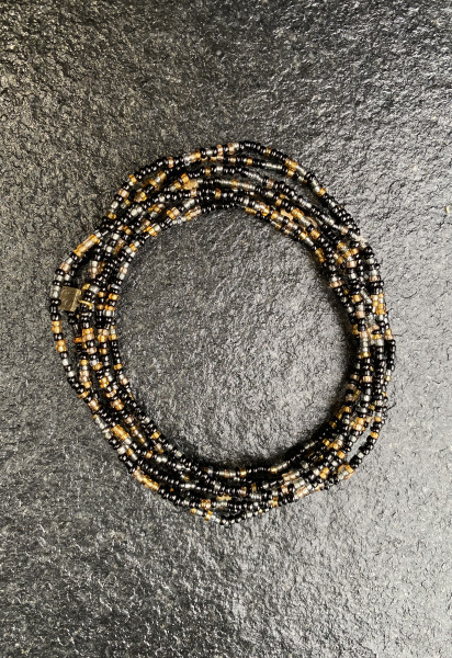 Wickelkette Glassbead black