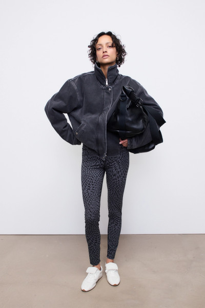 Jacket Juno padded denim washed black