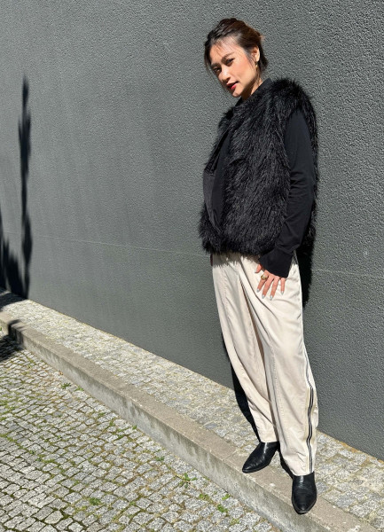 Waistcoat Fake Fur black