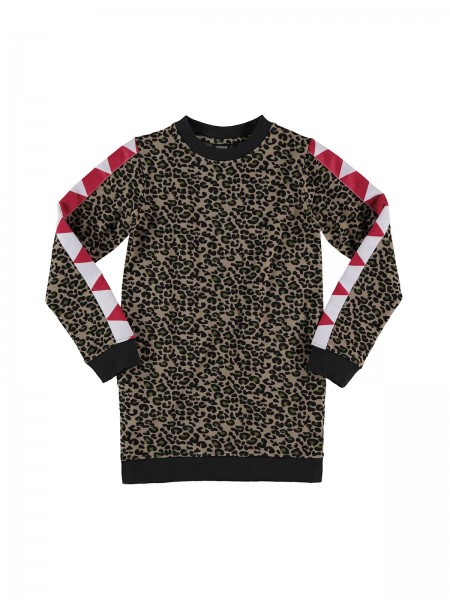 ANIMAL SWEAT DRESS - leopard all over