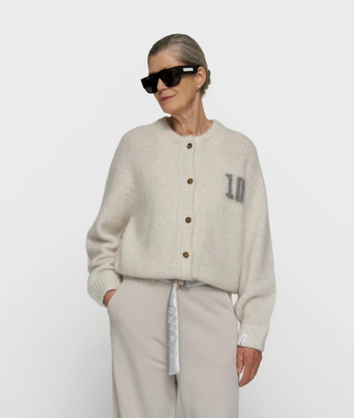 Hairy Knit Cardigan ecru