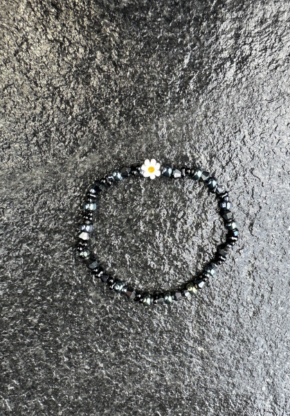 Bracelets Flower Crystal Black