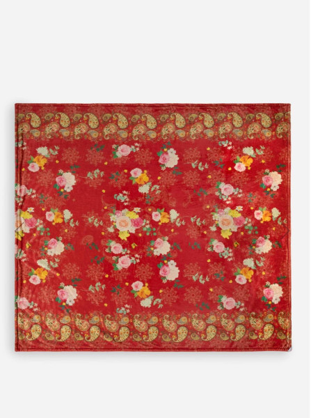 Clara Embroidered Velvet Cozy Blanket Multi