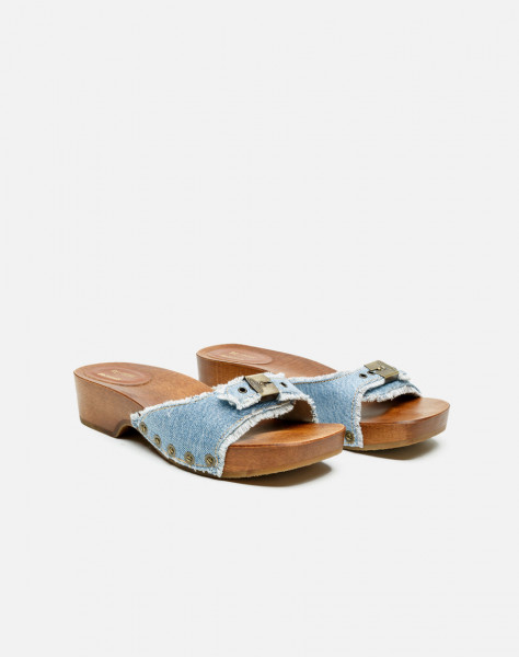 Scholl Clog Sandal Washed Denim