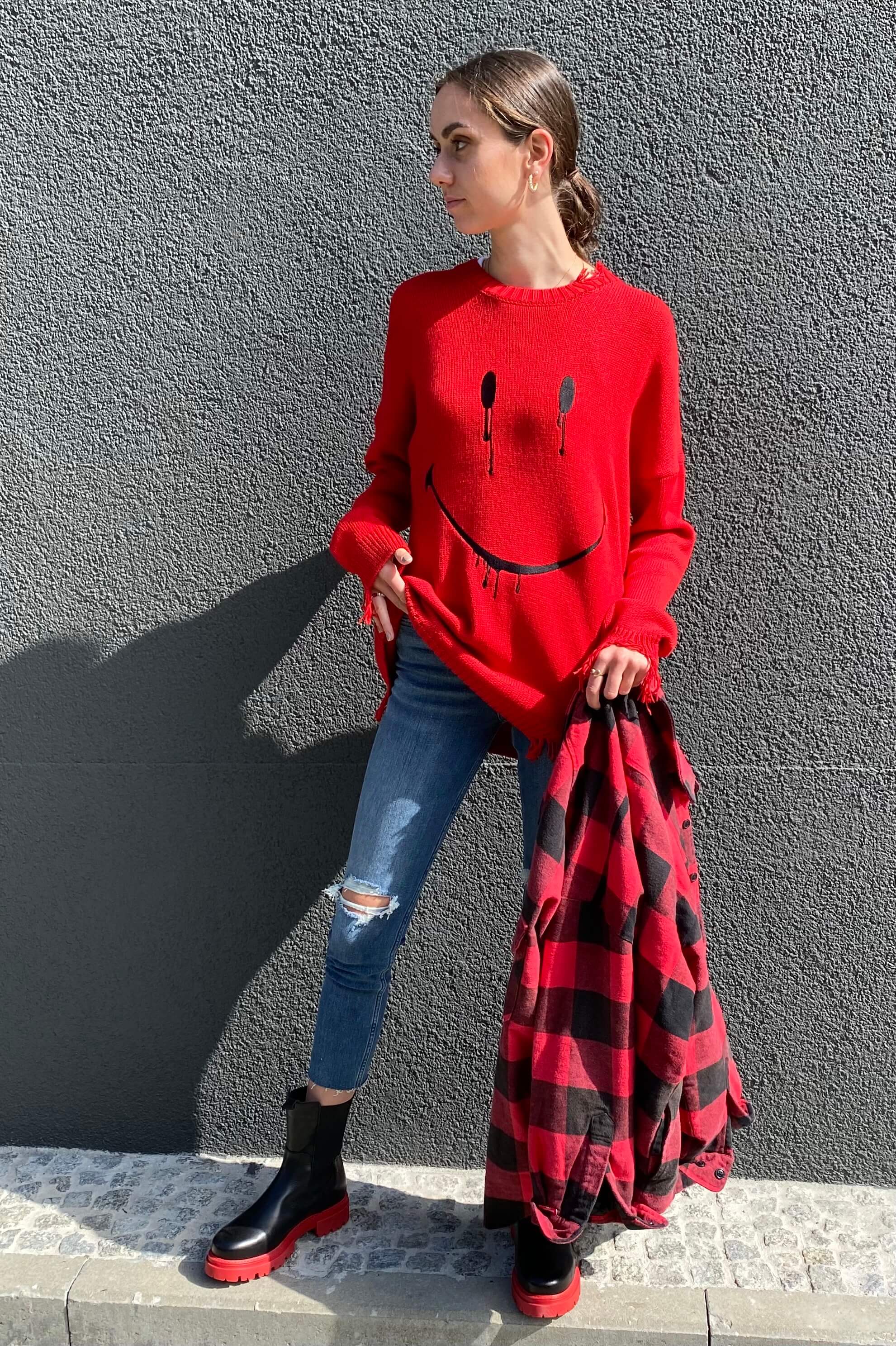 smiley pullover damen