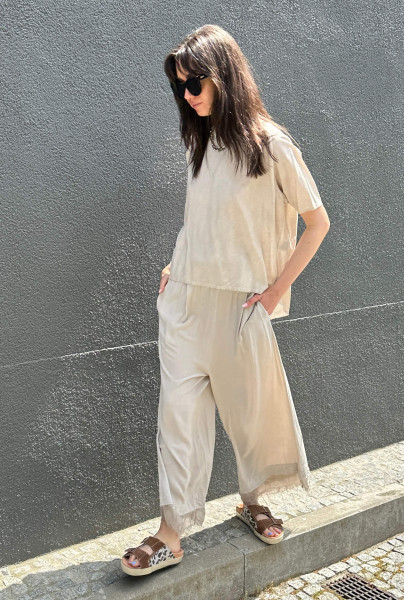 T-Shirt Top Viscose Chalk