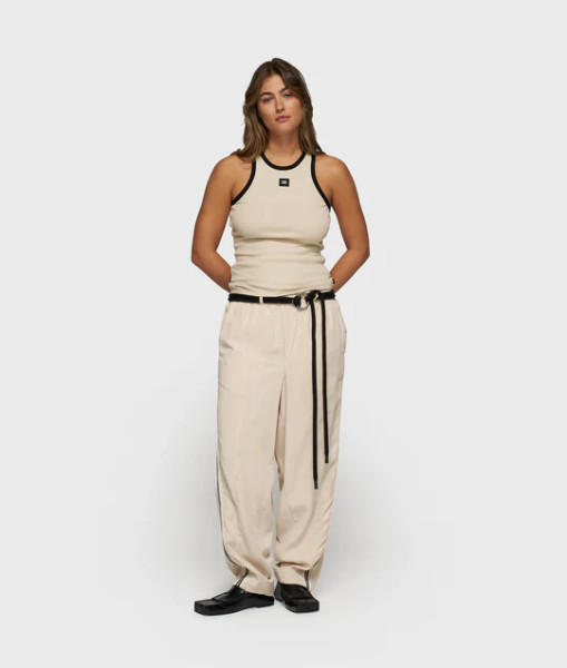 Wide Tapered Pants Tencel light earth